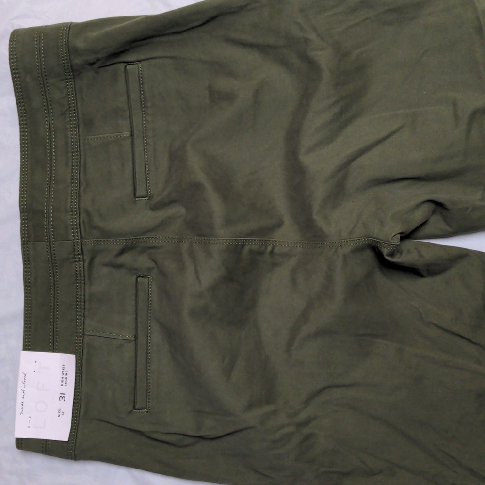 Loft High Waist Leggings Army Green NWT Size 12/31 - Picture 5 of 7